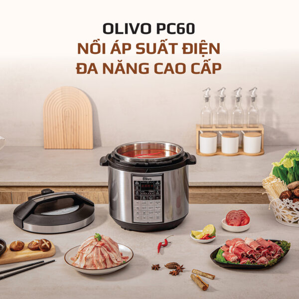 Nồi Áp Suất Điện Đa Năng Olivo PC60 - 16 Chức Năng